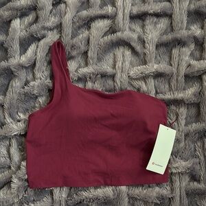 lululemon athletica Asymmetrical Ribbed Crop Top - Burgundy size 12